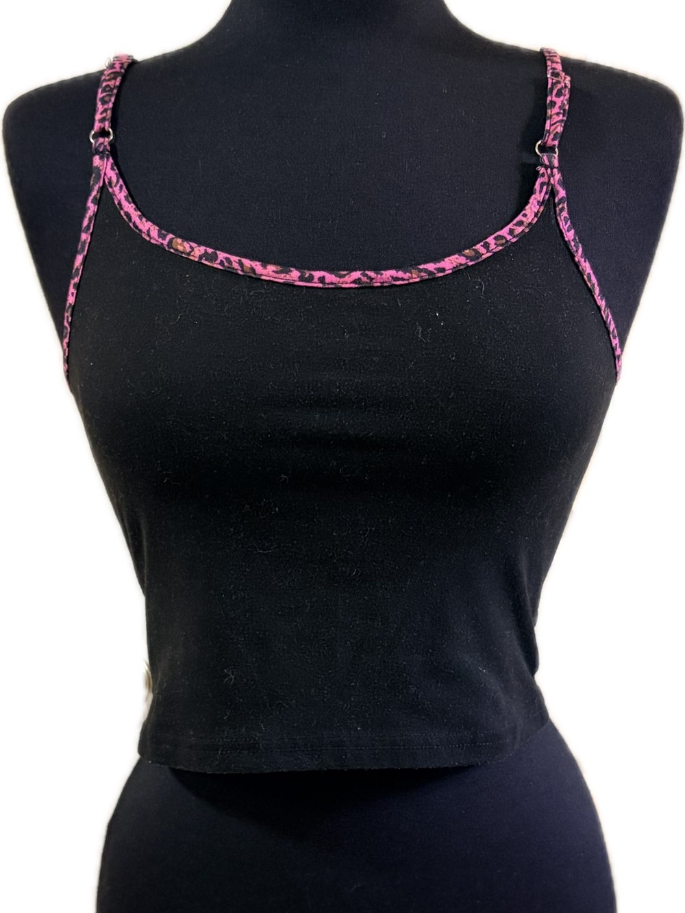 SHEIN Black Tank Top with Pink Accent